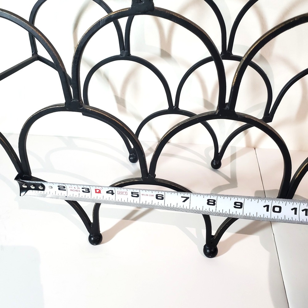 Black Wrought Iron 8-Bottle Freestanding Arch Wine Rack Countertop Display Stand - Picture 8 of 9